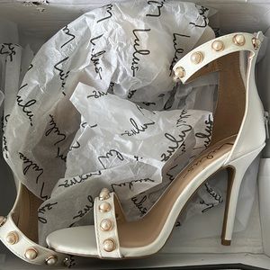 Lulus Bridal Pearl Heels